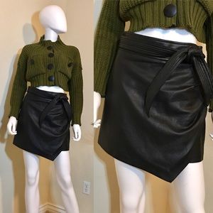 Black Vegan Leather Mini Skirt by Nasty Gal - S